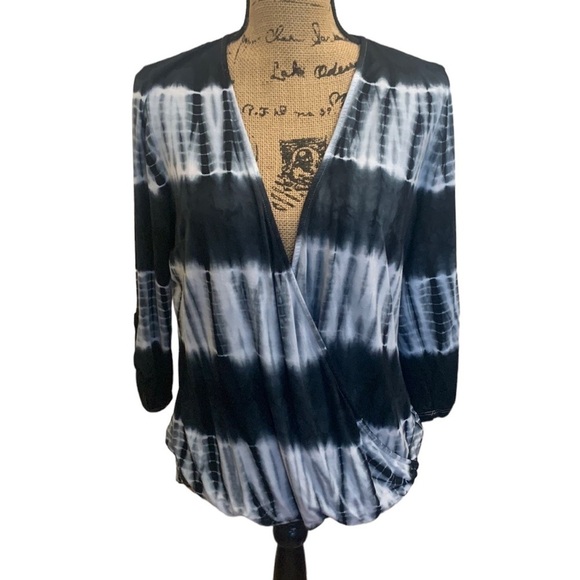 Fresh Produce Black and White Tie Dye 3/4 Tab Sleeve Cover Size M/L - Picture 1 of 5